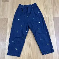 サマンサモスモス　ツイルカーブパンツ　刺繍　花柄　Sのサムネイル