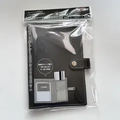 セリアレザー風 通帳＆カードホルダー ブラックのサムネイル
