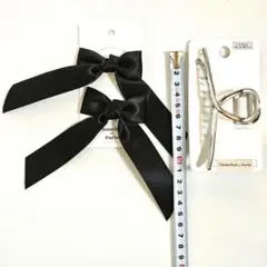 ヘアクリップ　リボン　2個セット
