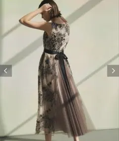 STRAWBERRY-FIELDSチュールスパンコール刺繍ドレス