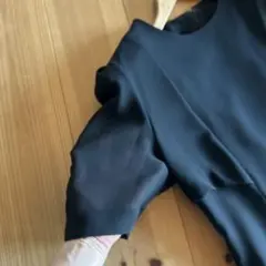 シンプル ブラックドレス 半袖 ポケット付き