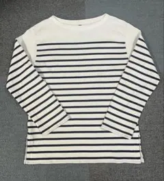 【ユニクロ】UNIQLO ホワイトベースにブラックボーダーTシャツ（長袖）S