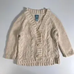 子供服 80㎝ GAP ギャップ カーディガン ベージュ白 ボタン F1A196