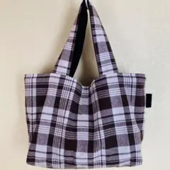 SALEチェックミニトートバッグ ハンドメイド