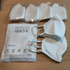 ユニクロ　エアリズム　ホワイトマスク　Lサイズ3枚　その他布マスク4枚
