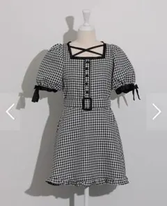 【pium】千鳥柄ジャガードベルトミニワンピース