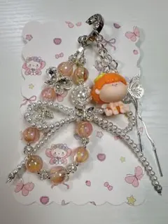 可愛いキャラクター付き携帯ストラップ　ハンドメイド
