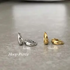 つけっぱなしok/中折れ/フープピアス/ワンタッチ/ステンレス/18kgp