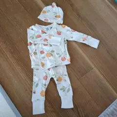 H&M オーガニックコットン フルーツ柄ロンパースセット