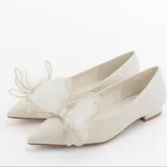 RANDA 2WAY リボンラメフラットパンプス 22.5