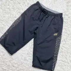 【2055】✨美品✨　YONEX ハーフパンツ 七分丈　黒 レオパード柄　テニス