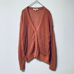 ユニクロ　ハイツイストコットンショートカーディガン　(XL)　オレンジ　完売品