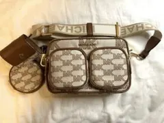 マイケルコース　ショルダーバッグ ベージュ/ブラウン　斜めがけ　ポーチ付き