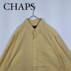 CHAPS ボタンダウンシャツ 黄 L 無地