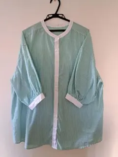 SMIL-LEA ストライプシャツLLサイズ七分袖