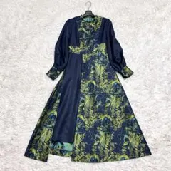 美品✨HARE ハレ ガラキリカエデザインワンピース ジャガード イエロー