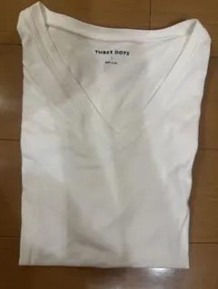THREE DOTS Vネック Tシャツ ホワイト Lサイズのサムネイル