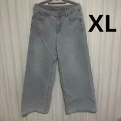 【大きいサイズ】　ワイドストレートデニム