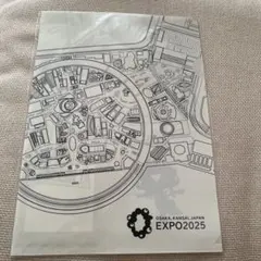 大阪関西万博　会場図 クリアファイル モノクロ 図面 万博　限定 マップ 地図