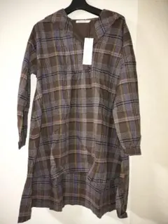 SUN VALLEY サンバレー 綿麻チェック柄 チュニック ワンピース