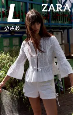 ZARA カットワーク刺繍ブラウス