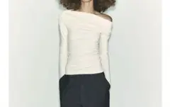 ZARA ソフトアシンメトリーTシャツ Ｍ
