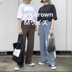 【美品✨】GU カットソーカラースラックス　ダーク ブラウン　M