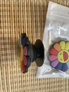 カラフル花形スマホリング　スタンド　二つセット