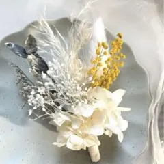 ミモザコサージュ　プリザーブドフラワー　入学卒業