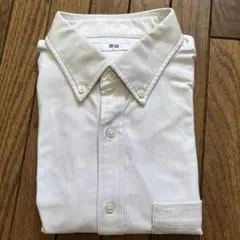 ドライイージーケアコンフォートストライプシャツ（ボタンダウンカラー・半袖）【L】
