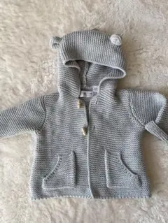 ZARA グレー フード付きカーディガン 3-6ヶ月