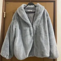 INGNI ショールカラーエコファーコート グレー