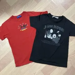 ミッキー Tシャツ 2枚セット 赤 黒　140