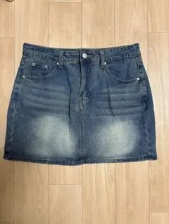 デニムブルー ミニスカート インナーパンツ有