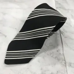 礼服用　ネクタイ　黒　白　ストライプ柄　フォーマル　【n1027】