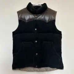 green label relaxing ダウンベスト 黒×茶 Mサイズのサムネイル