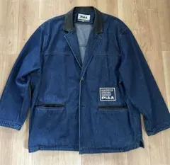 vintage PIAA デニムテーラードジャケット レザー襟80's 90's