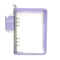 【未使用】ダイソー 6リングファイル A5サイズ パープル シール帳 タグ付き