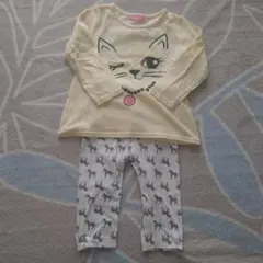 猫デザイン Tシャツとパンツセット 100cm