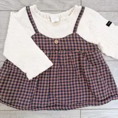 【美品】バースデイ futafuta トップス チュニック チェック 80