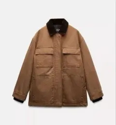 最終価格 ZARA コントラストカラー キルティングジャケット