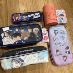 名探偵コナン　筆箱　ペンケース　ポーチ　赤鉛筆　定規　缶　多機能ポーチ