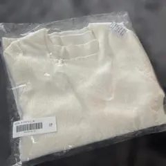 GRLスクエアネックフレアスリーブリブニットトップス　オフホワイトM 新品未使用