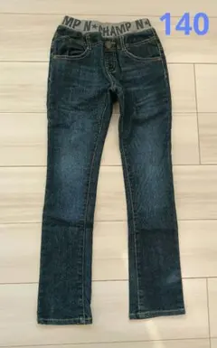 スリムフィットデニムパンツ ダークブルー 140