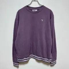 や*べ様 FILA スウェット　トレーナー　ワンポイントロゴ刺繍　リブボーダー
