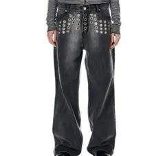 BEEDEN METAL EYELET SEMI LOOSE DENIM