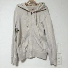 UNIQLO スウェットフルジップパーカー　アイボリー　オートミール　M