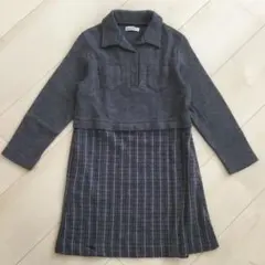 【BeBe】グレーワンピース 110センチ