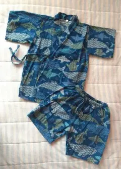 【西松屋】キッズ甚平紺120☆海の生き物柄（サメ、クジラ、魚）男の子【匿名配送】