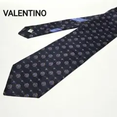 ✨美品✨VALENTINO ヴァレンティノ ネクタイ イタリア製 シルク紺 総柄のサムネイル